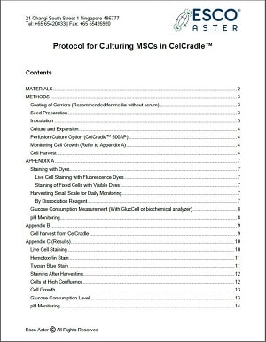 Protocol for Culturing MSCs in CelCradle™