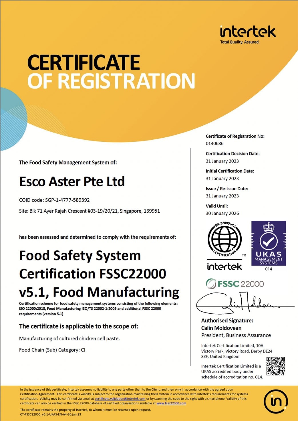 Food Safety System Certification FSSC 22000 v5.1